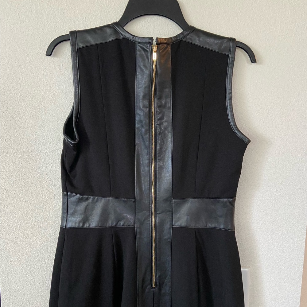 Calvin Klein Black Leather Dress, gold zipper hardware